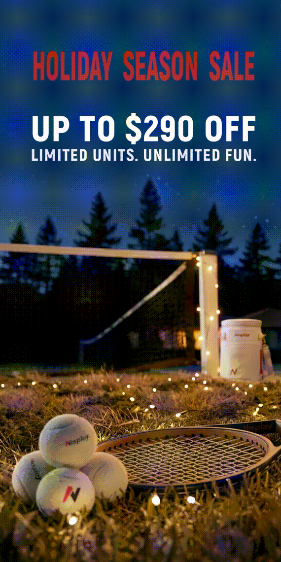 nisplay holiday tennis ball machine sale