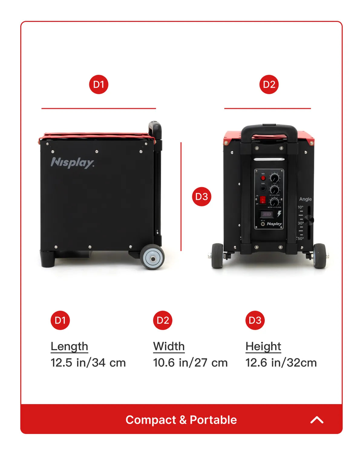 nisplay n2 tennis ball machine compact & portable