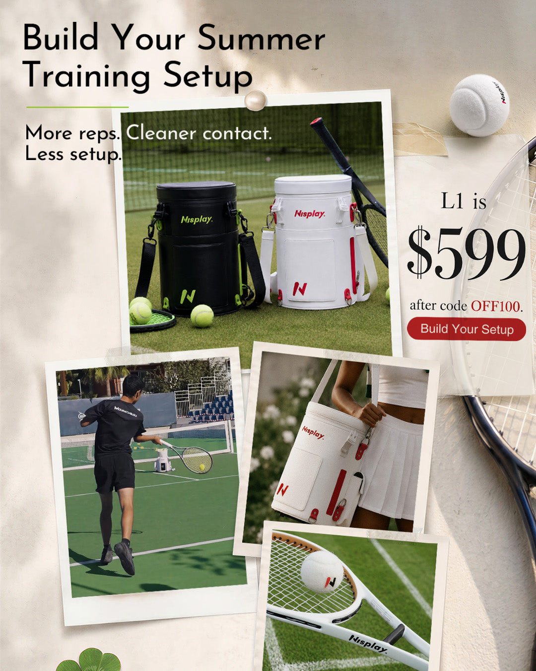 nisplay l1 tennis ball machine summer sale